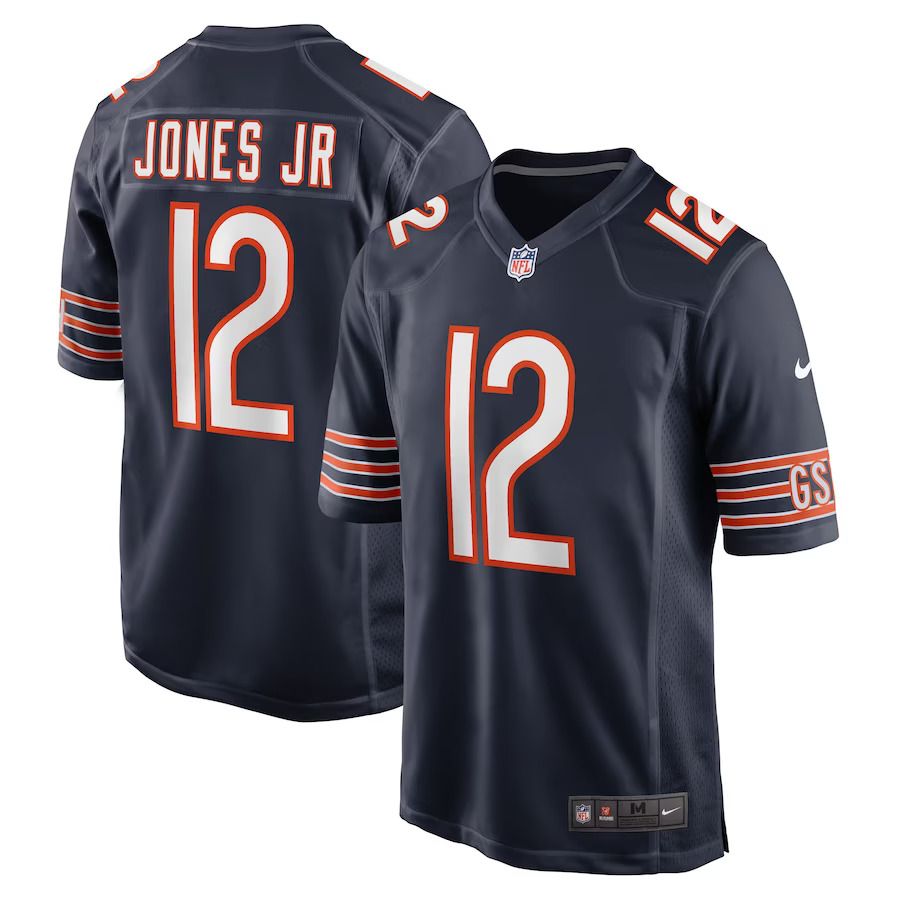 Men Chicago Bears 12 Velus Jones Jr. Nike Navy Game Player NFL Jersey